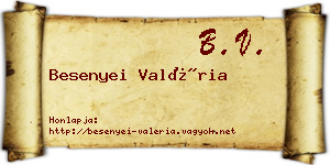 Besenyei Valéria névjegykártya